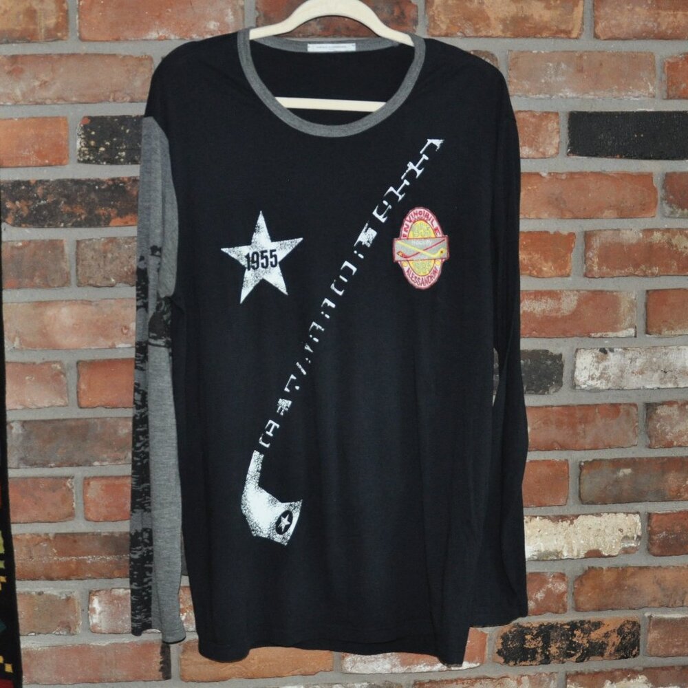 Daniele Alessandrini Hockey Ice Warrior Black Long Sleeve Top Graphic T-Shirt XL